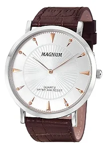 Relógio Magnum Social Slim Puls. De Couro Ma21900q