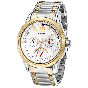 Relógio Magnum Masculino Multifunção - MA32372S - Bicolor Com Mostrador Branco