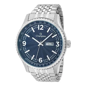 Relógio CHAMPION masculino prata azul analogico CA31604F