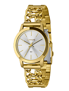 Relógio Lince Feminino Dourado Aço Resistente 50m LRG4773L36 S1KX
