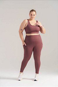 Legging com Bolso Push Up RA Poliamida Lisa Plus Size MC Fitness