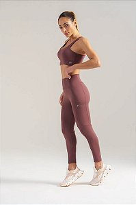 Legging Push Up com Bolsos RA Poliamida Lisa MC Fitness