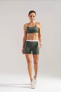 Bermuda Bicolor com Listra RA Poliamida Lisa MC Fitness