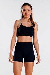Bermuda Cintura Alta Poliamida Preto MC Fitness