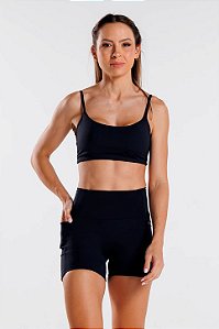 Bermuda Runner com Porta-Chave Poliamida Preto MC Fitness