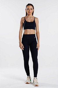 Legging Canelada Push Up Poliamida Preto MC Fitness