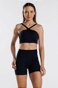 Bermuda com Fit Gripp Poliamida Preto MC Fitness