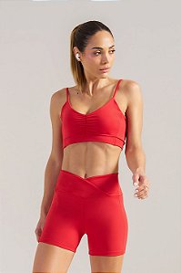 Bermuda Cintura Fina Poliamida Vermelho Rubro MC Fitness