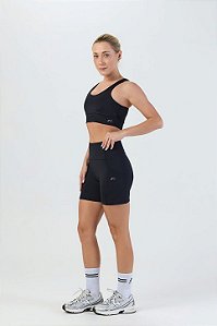 Bermuda Push Up com Bolso Poliamida Preto MC Fitness
