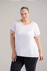 Blusa Village Dry Plus Size Branco MC Fitness