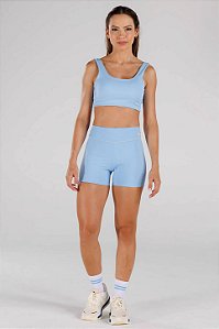 Top Regata com Bojo Poliamida Azul Frozen MC Fitness