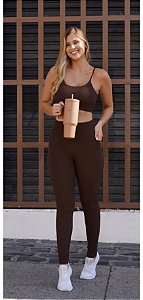 Conjunto legging + Top Alta Compressão alto Conforto Zero Transparência Movimento e Companhia