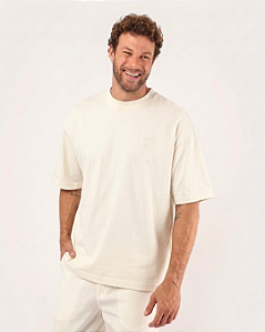 Camisa Oversized Malha Suedine Off-White