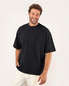 Camisa Oversized Malha Suedine Preto