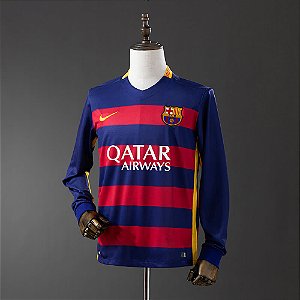 Camisa FC Barcelona Retrô Manga Longa Masculina