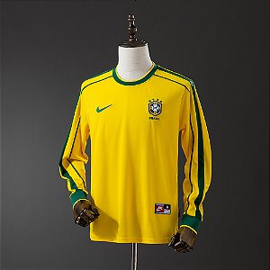 Camisa Manga Longa Brasil Nike Edição Especial Torcedor Masculina Copa 1998