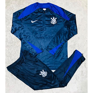 Conjunto de Frio Agasalho Timão Azul Masculina