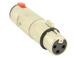 Adaptador xlr femea para p10 stereo femea com trava
