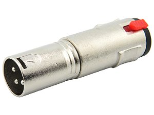 Adaptador xlr macho para p10 stereo femea com trava