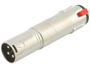 Adaptador xlr macho para p10 stereo femea com trava