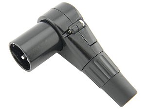 Conector xlr macho 90 graus preto 2642