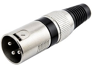 Conector xlr macho anel preto 2641