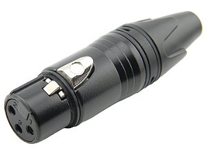 Conector xlr femea preto 2637