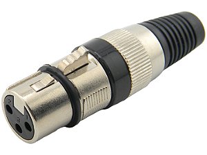 Conector xlr femea anel preto 2633