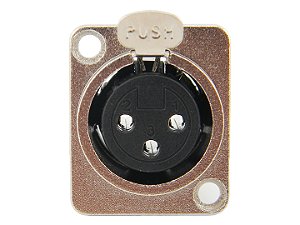 Conector xlr femea painel prata 2624