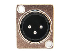 Conector xlr macho painel prata 2623