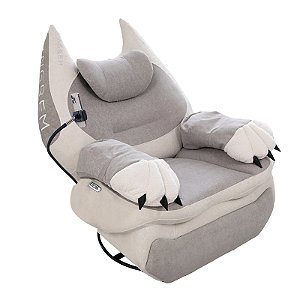 Sofá Inteligente Ingrem Puffy Cat Cinza e Branco 220V com Acionamento por Voz (Inglês)