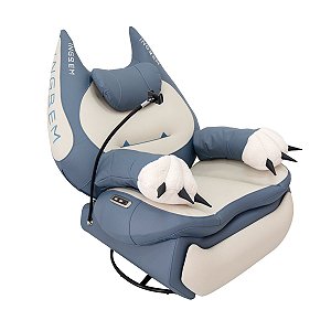 Sofá Inteligente Ingrem Puffy Cat Couro Azul e Branco 220V com Acionamento por Voz (Inglês)