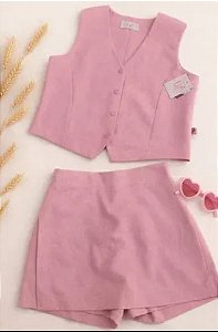 Conjunto Alfaiataria em Linho ROSA