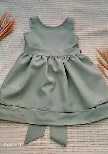 Vestido em Tecido alfaiataria Melange Verde Menta