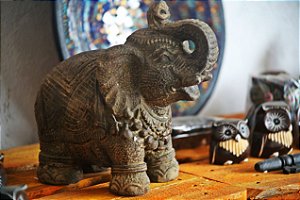 Elefante Pedra  Agadir -  Indonésia  (25cm)