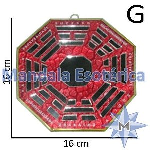 Bá-Gua Espelhado Vermelho - 16 cm