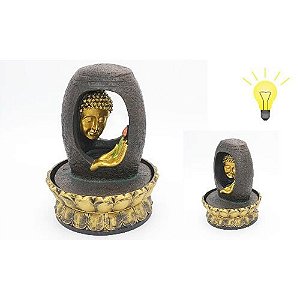 Fonte Buda Dourado com Lírio Bivolt com Luz