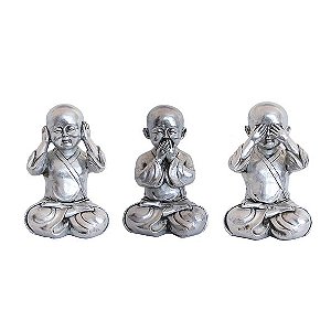 Trio de Budas Sabedoria Prata