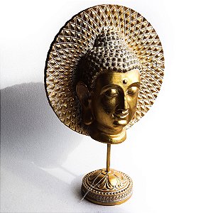 Busto Cabeça de Buda Dourado