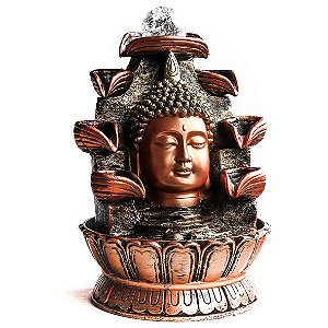 Fonte Cabeça Buda Tibet Bola Vidro REF-22021