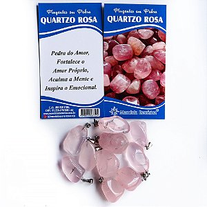 Kit com 10 pingentes de Pedra - Quartzo Rosa
