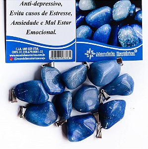 Kit com 10 pingentes de Pedra - Quartzo Azul