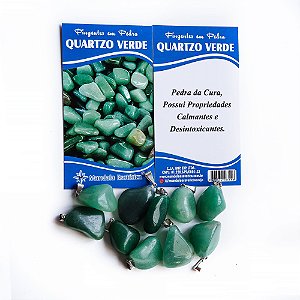 Kit com 10 pingentes de Pedra - Quartzo Verde