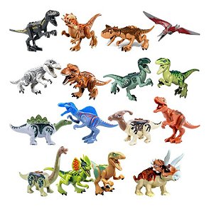 Brinquedo Dinossauros Lego Compatíveis (C/ 16) - Jurassic World