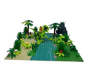 Cenário Floresta dos Dinossauros Lego Compatível Blocos de Montar (103 Peças)