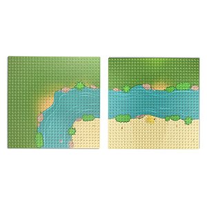 Base de Construção Selva com Rio para Blocos de Montar (32x32)