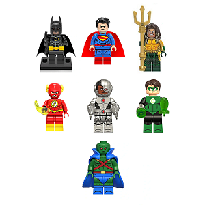 Kit Liga da Justiça LEGO compatível - DC Comics c/ 7