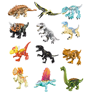 Brinquedo Dinossauros Lego Compatíveis (C/ 12) - Jurassic World