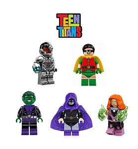 Kit Jovens Titãs LEGO compatível - DC Comics c/ 5