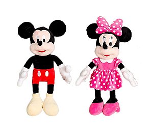 Kit Pelúcias Mickey e Minnie Mouse 30 Cm